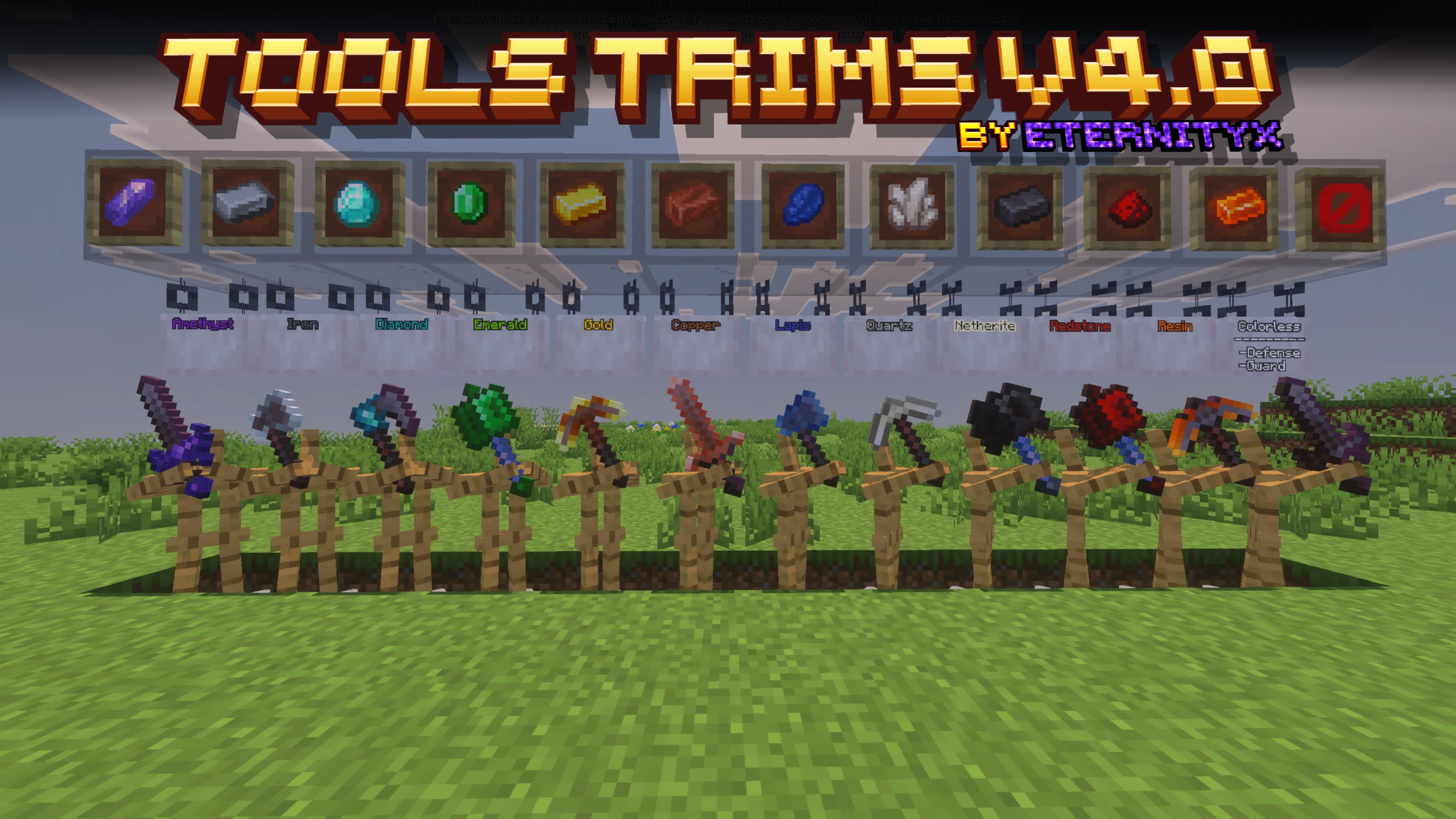 Tools Trims (@ETERNITYX) - Minecraft Bedrock Addon
